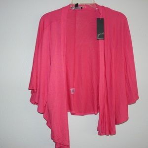 new pink open  short sleeve coverup